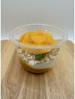 Overnight Oats Yoghurt Mango and Peach Compote